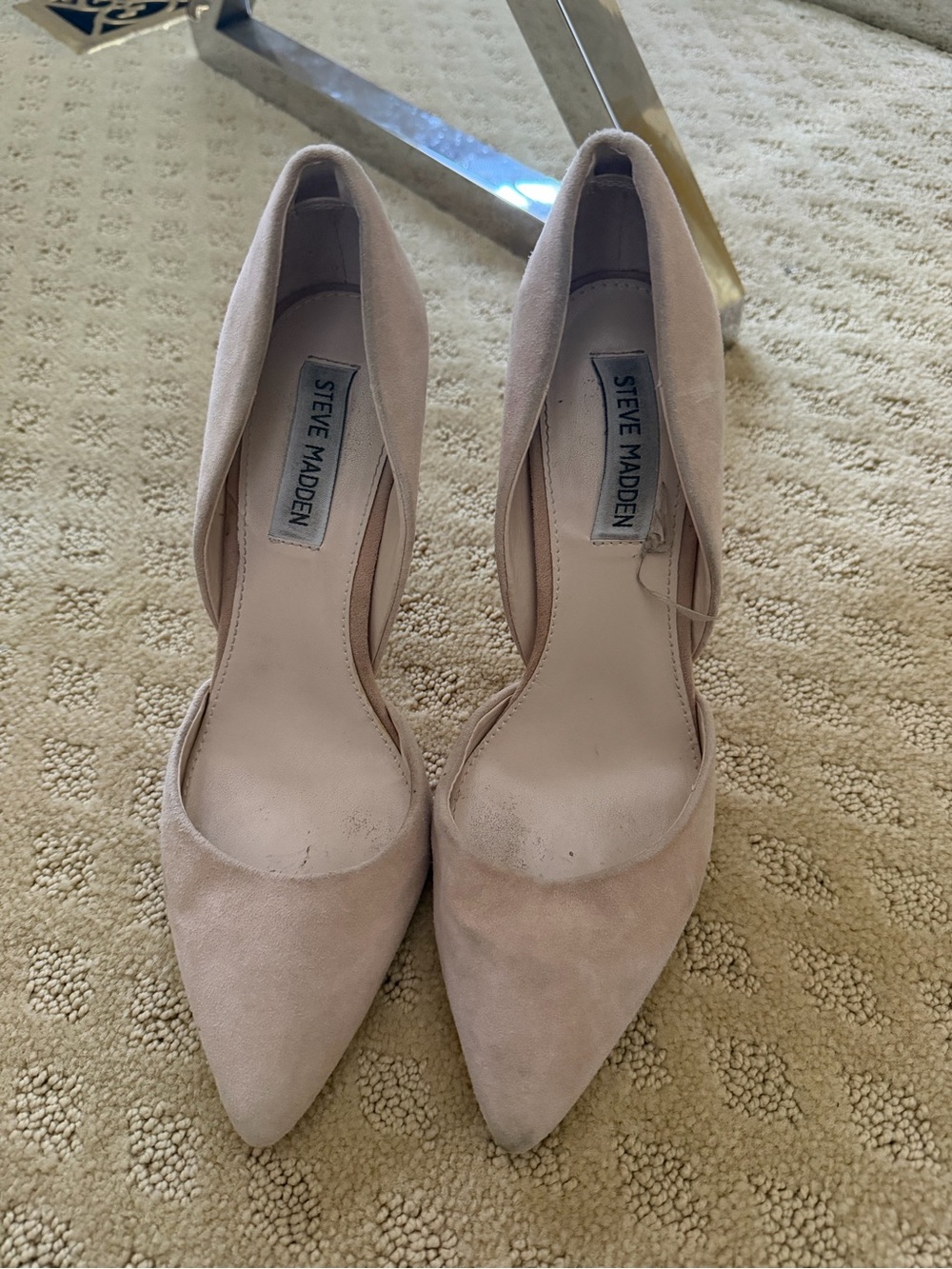 Steve Madden Women's Nude Pointed-Toe Pumps Suede